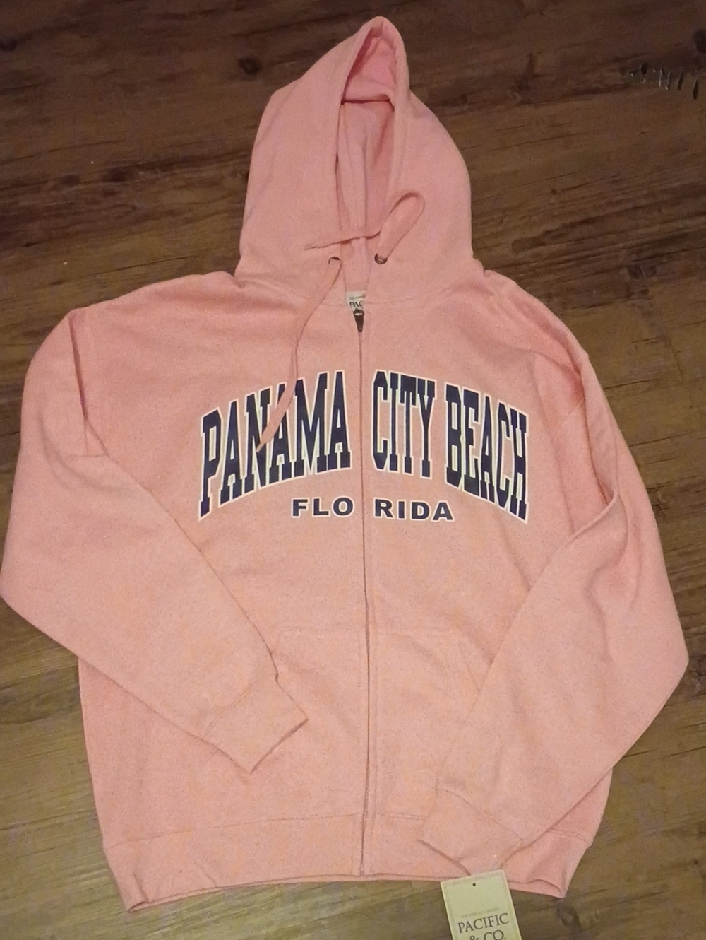 Panama City Beach Pink Zip Front Hoodie